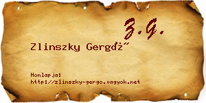 Zlinszky Gergő névjegykártya